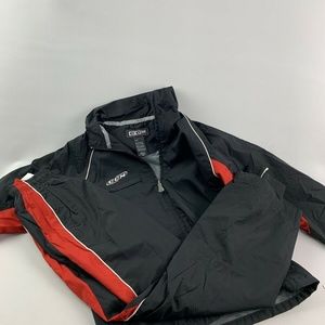 VINTAGE CCM YOUTH Full Zip WARM UP SUIT RED & BLK